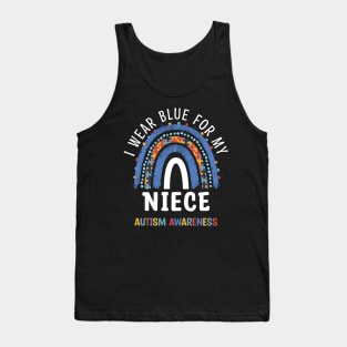 I Wear Blue For My Niece Autism Awareness Rainbow Women Tank Top